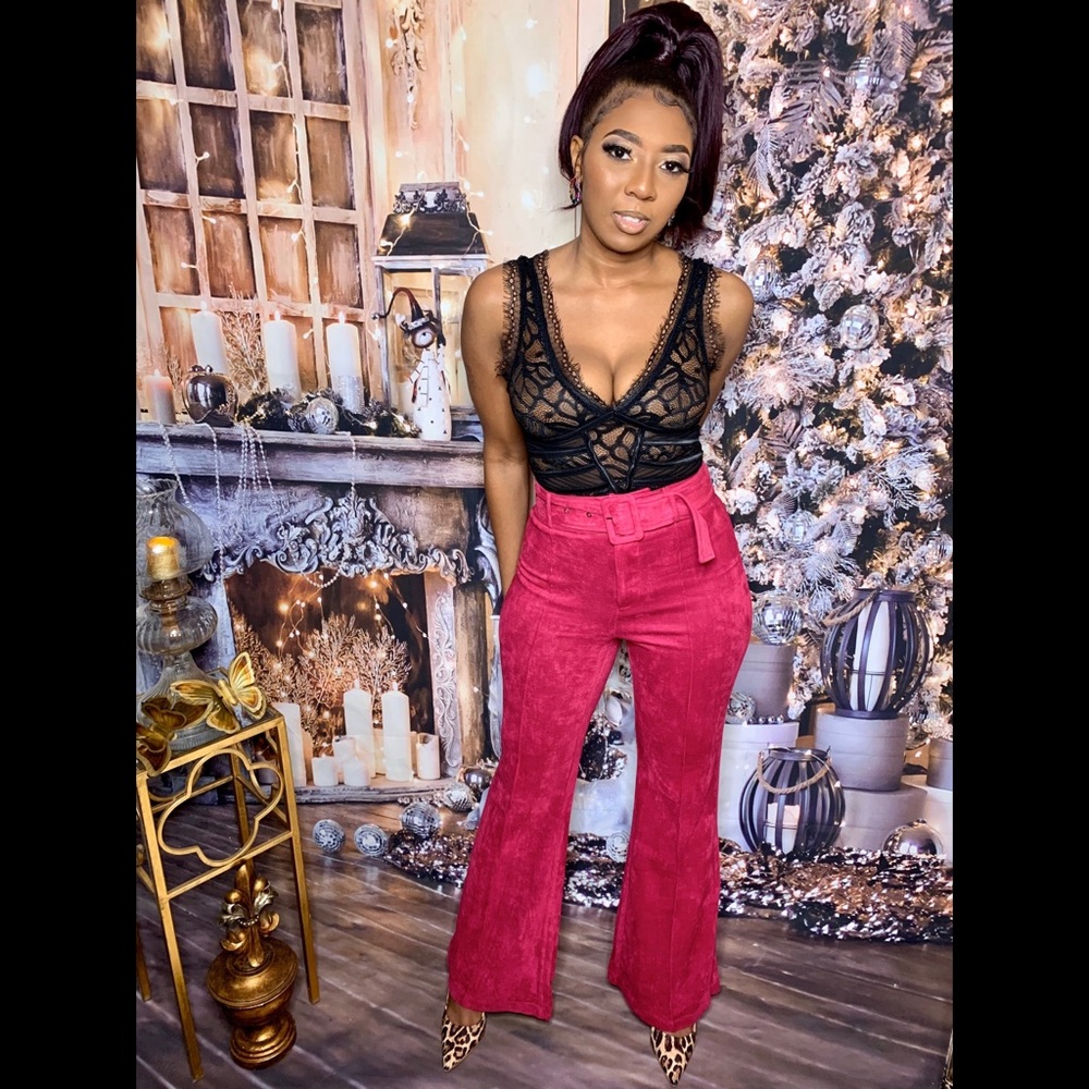 Pink Lady Suede Pants